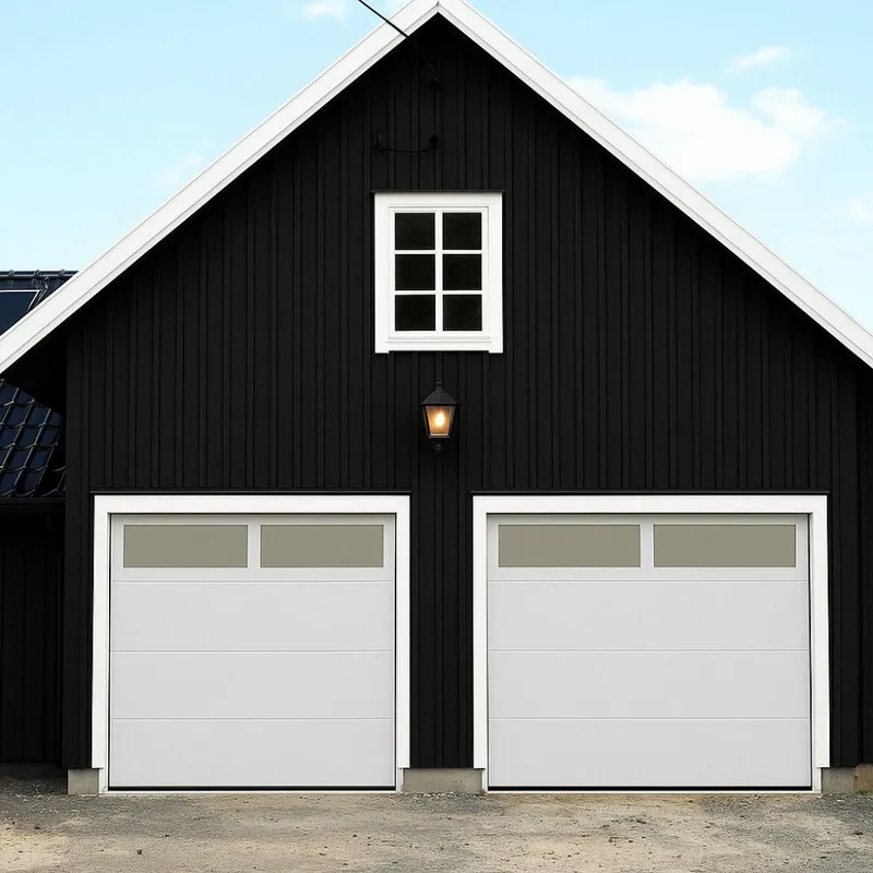 Garageport takskjutport med fjärrstyrning | 2,5m bred | Med fönster