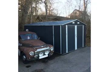 Plåtgarage 18m² Komplett Byggsats - Antracit - Hus & renovering - Garage & verkstad - Garagehus