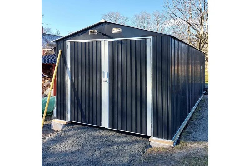 Plåtgarage 18m² Komplett Byggsats - Antracit - Hus & renovering - Garage & verkstad - Garagehus