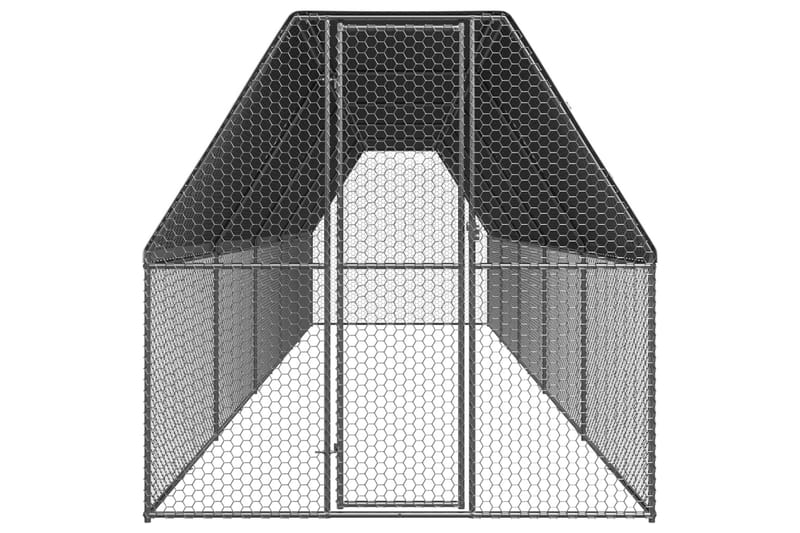 Hönsbur för utomhusbruk 2x10x2 m galvaniserat stål - Silver - Hönshus - För djuren - Hönsgård