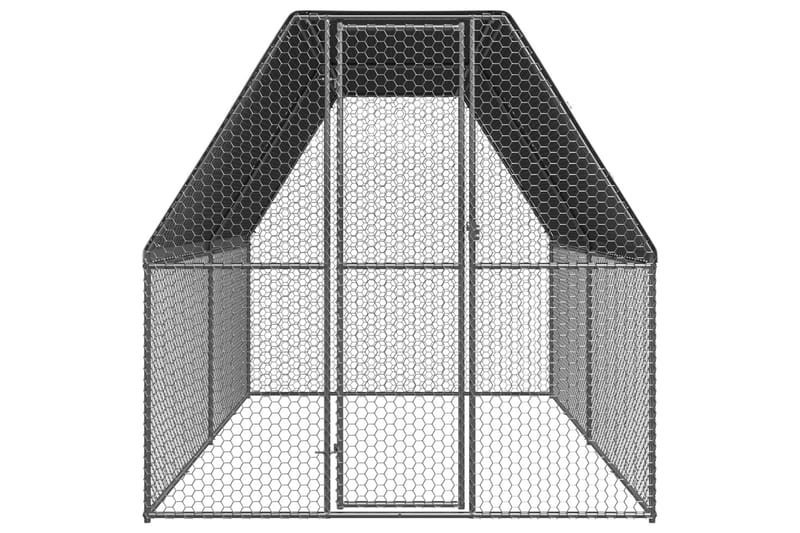 Hönsbur för utomhusbruk 2x4x2 m galvaniserat stål - Silver - Hönshus - För djuren - Hönsgård