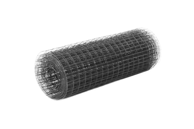 Hönsnät stål med PVC-beläggning 25x0,5 m grå - Grå - Hönshus - För djuren - Hönsgård