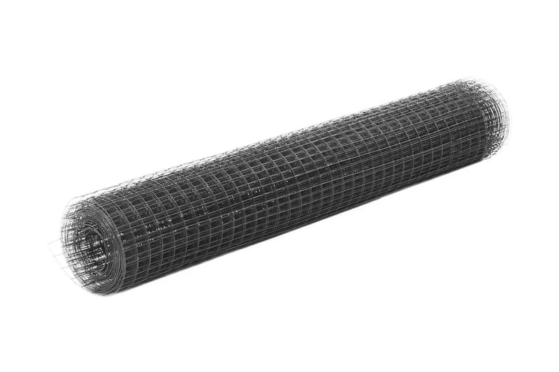 Hönsnät stål med PVC-beläggning 10x1 m grå - Grå - Hönshus - Hönsgård - För djuren