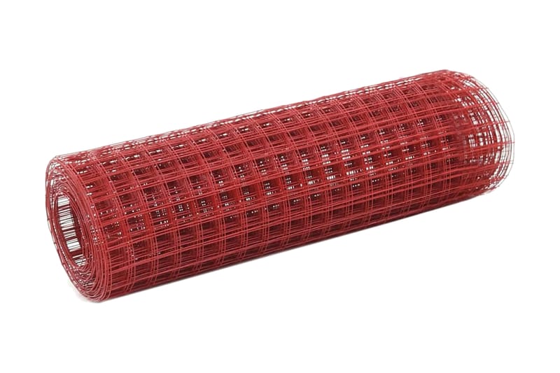 Hönsnät stål med PVC-beläggning 25x0,5 m röd - Röd - Hönshus - Hönsgård - För djuren