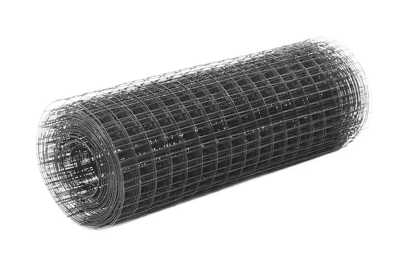 H�önsnät stål med PVC-beläggning 25x0,5 m grå - Grå - Hönshus - För djuren - Hönsgård