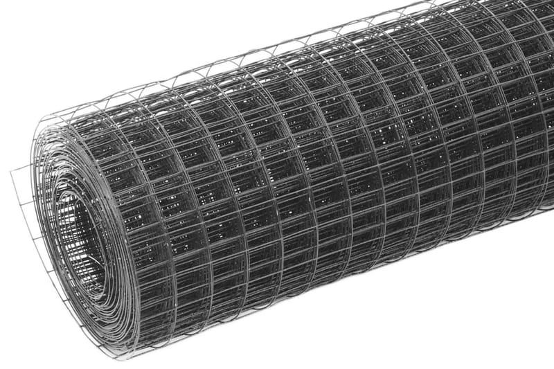 Hönsnät stål med PVC-beläggning 25x1 m grå - Grå - Hönshus - För djuren - Hönsgård