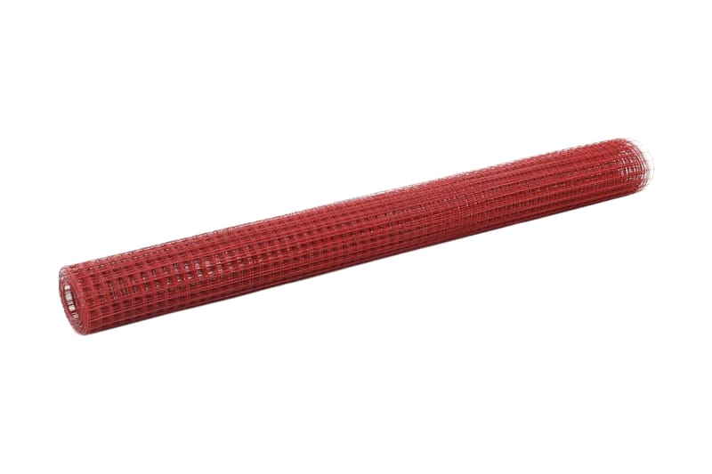 Hönsnät stål med PVC-beläggning 25x1,5 m röd - Röd - Hönshus - Hönsgård - För djuren