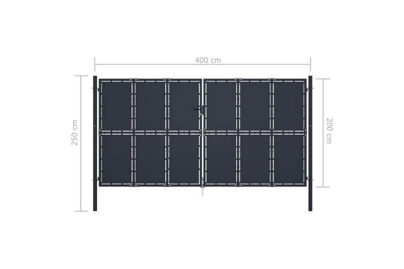 Grind stål 400x200 cm antracit - Grå - Hus & renovering - Insynsskydd & inhägnad - Grind