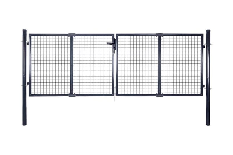 Nätgrind för trädgård galvaniserat stål 289x100 cm grå - Grå - Hus & renovering - Insynsskydd & inhägnad - Grind