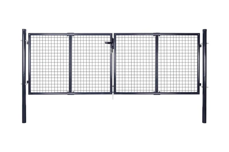 Nätgrind för trädgård galvaniserat stål 289x125 cm grå - Grå - Hus & renovering - Insynsskydd & inhägnad - Grind