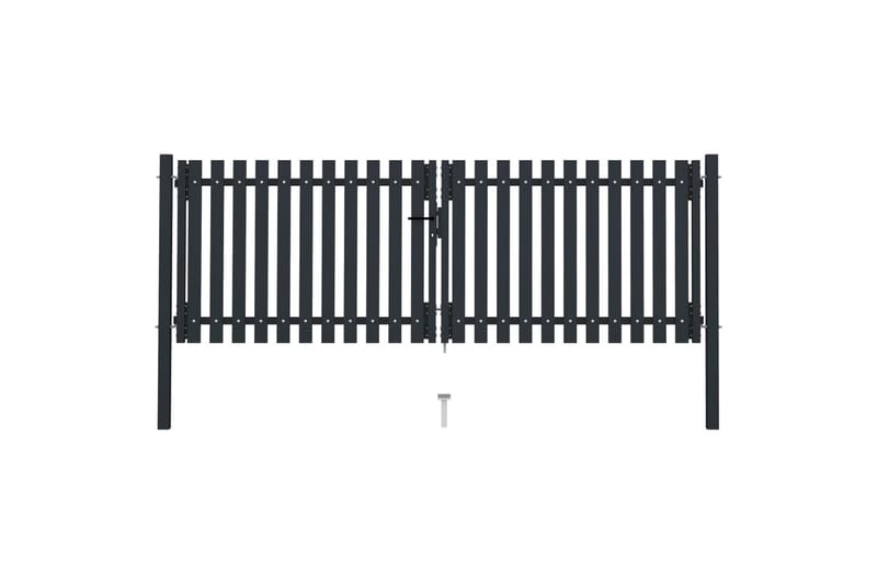 Stängselgrind dubbel stål 306x125 cm antracit - Grå - Hus & renovering - Insynsskydd & inhägnad - Grind