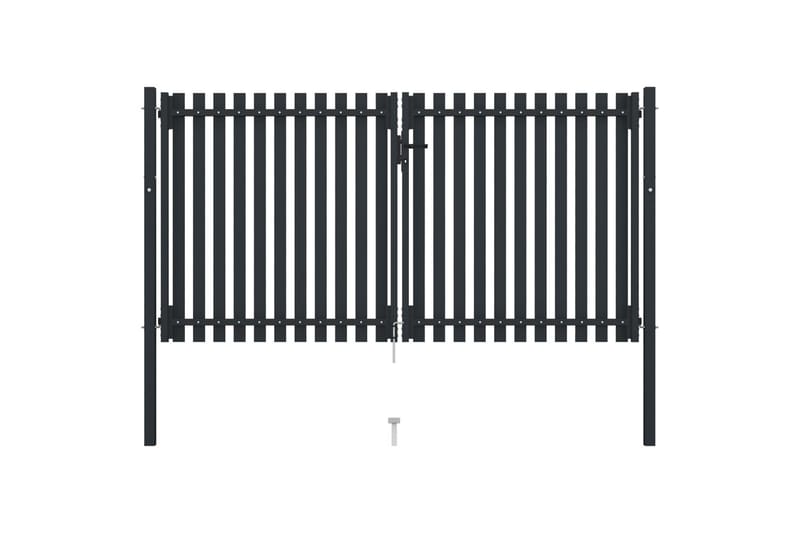 St�ängselgrind dubbel stål 306x220 cm antracit - Grå - Hus & renovering - Insynsskydd & inhägnad - Grind