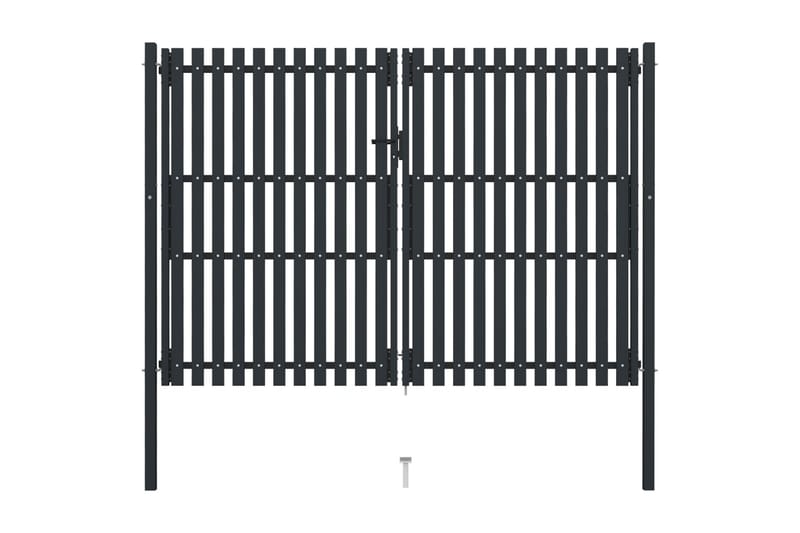 Stängselgrind dubbel stål 306x250 cm antracit - Grå - Hus & renovering - Insynsskydd & inhägnad - Grind