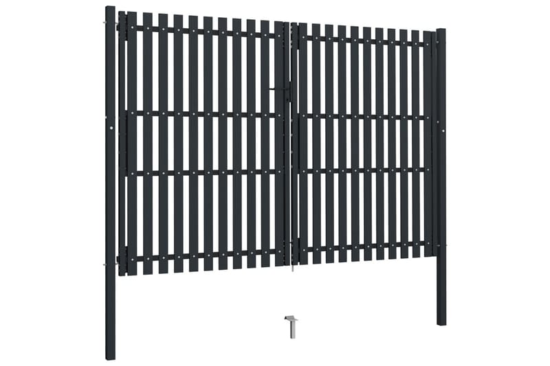Stängselgrind dubbel stål 306x250 cm antracit - Grå - Hus & renovering - Insynsskydd & inhägnad - Grind