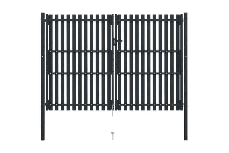Stängselgrind dubbel stål 306x250 cm antracit - Grå - Hus & renovering - Insynsskydd & inhägnad - Grind