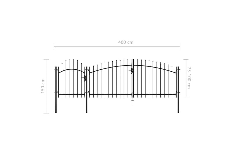 Trädgårdsgrind stål 1,5x4 cm svart - Svart - Hus & renovering - Insynsskydd & inhägnad - Grind