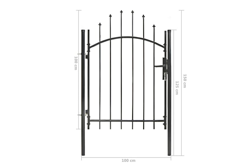 Trädgårdsgrind stål 1x1,5 cm svart - Svart - Hus & renovering - Insynsskydd & inhägnad - Grind
