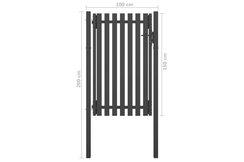 Trädgårdsgrind stål 1x2 m antracit - Antracit - Hus & renovering - Insynsskydd & inhägnad - Grind