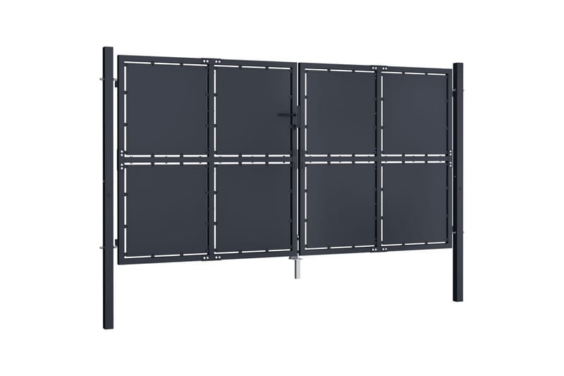 Trädgårdsgrind stål 300x175 cm antracit - Grå - Hus & renovering - Insynsskydd & inhägnad - Grind