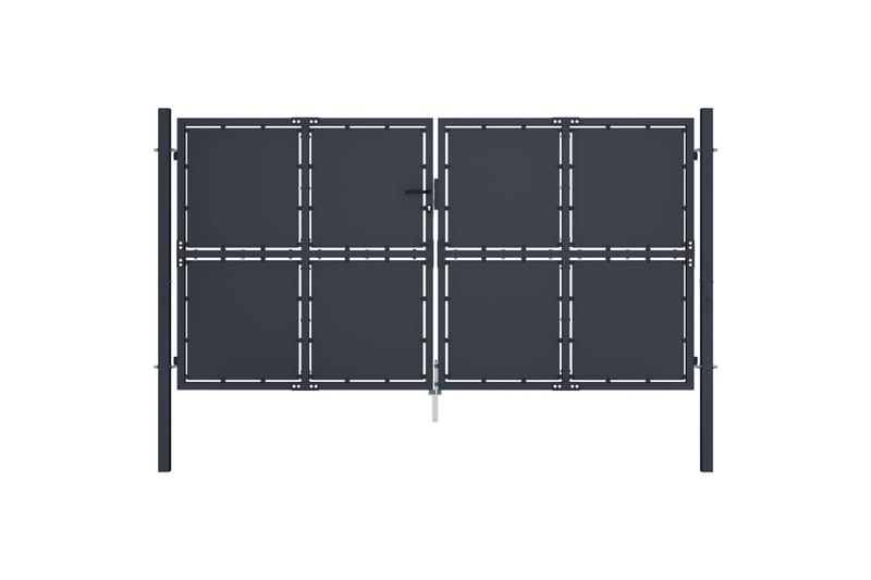 Trädgårdsgrind stål 300x175 cm antracit - Grå - Hus & renovering - Insynsskydd & inhägnad - Grind