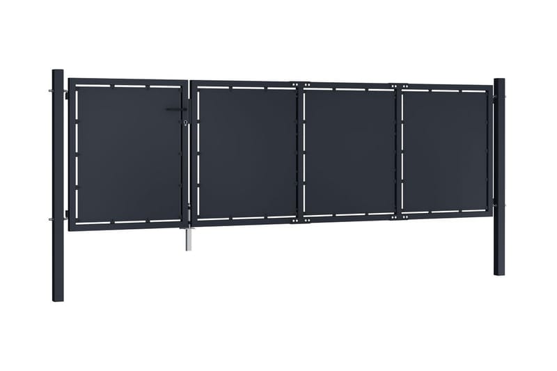 Trädgårdsgrind stål 350x100 cm antracit - Grå - Hus & renovering - Insynsskydd & inhägnad - Grind