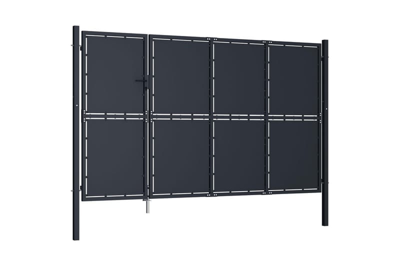 Trädgårdsgrind stål 350x200 cm antracit - Grå - Hus & renovering - Insynsskydd & inhägnad - Grind