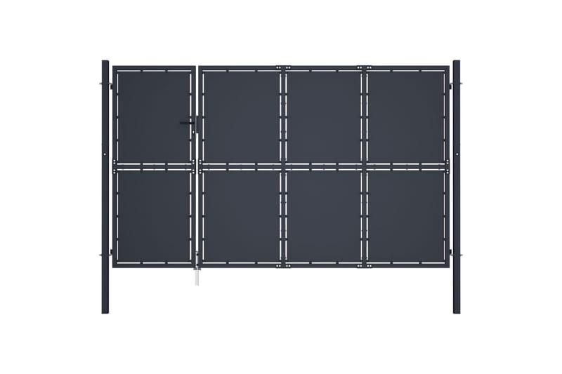 Trädgårdsgrind stål 350x200 cm antracit - Grå - Hus & renovering - Insynsskydd & inhägnad - Grind