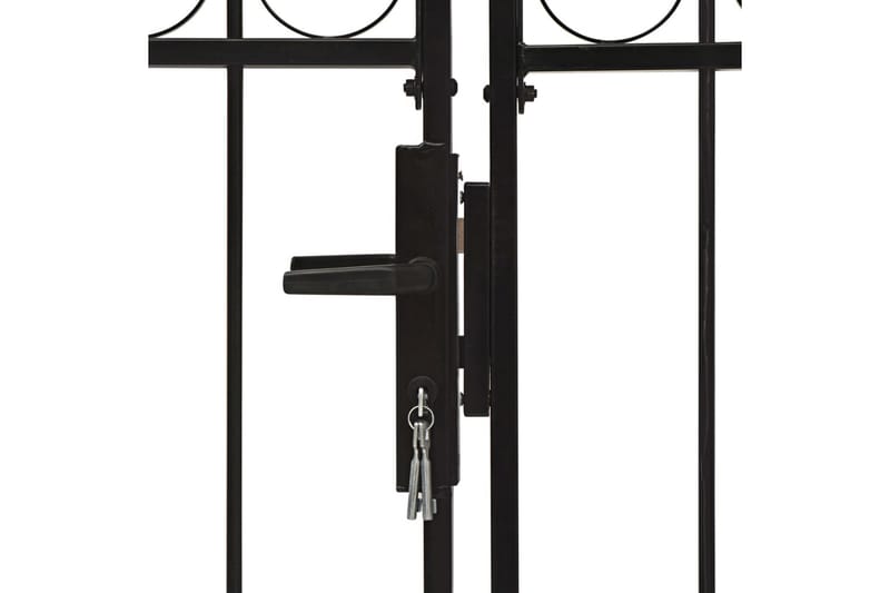 Dubbelgrind med välvd topp 300x150 cm stål svart - Svart - Hus & renovering - Insynsskydd & inhägnad - Grind