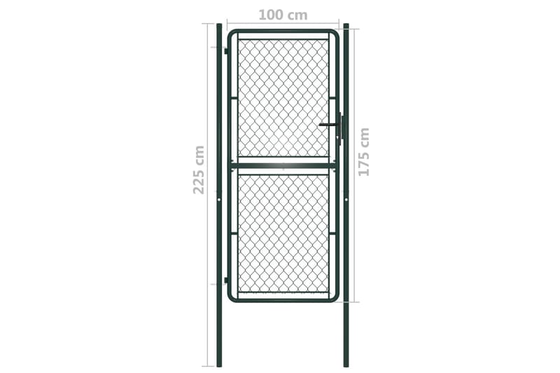 Trädgårdsgrind stål 100x175 cm grön - Grön - Hus & renovering - Insynsskydd & inhägnad - Grind