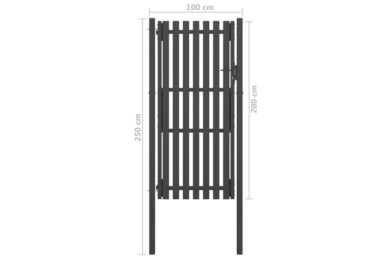 Trädgårdsgrind stål 1x2,5 m antracit - Antracit - Hus & renovering - Insynsskydd & inhägnad - Grind