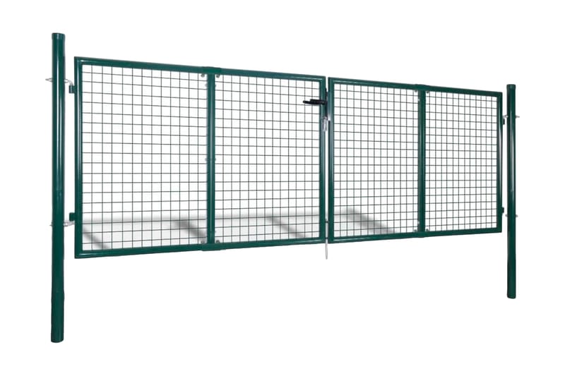 Trädgårdsgrind stål 306x150 cm grön - Grön - Hus & renovering - Insynsskydd & inhägnad - Grind