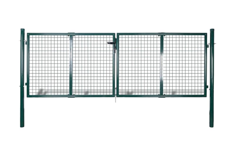 Trädgårdsgrind stål 306x150 cm grön - Grön - Hus & renovering - Insynsskydd & inhägnad - Grind