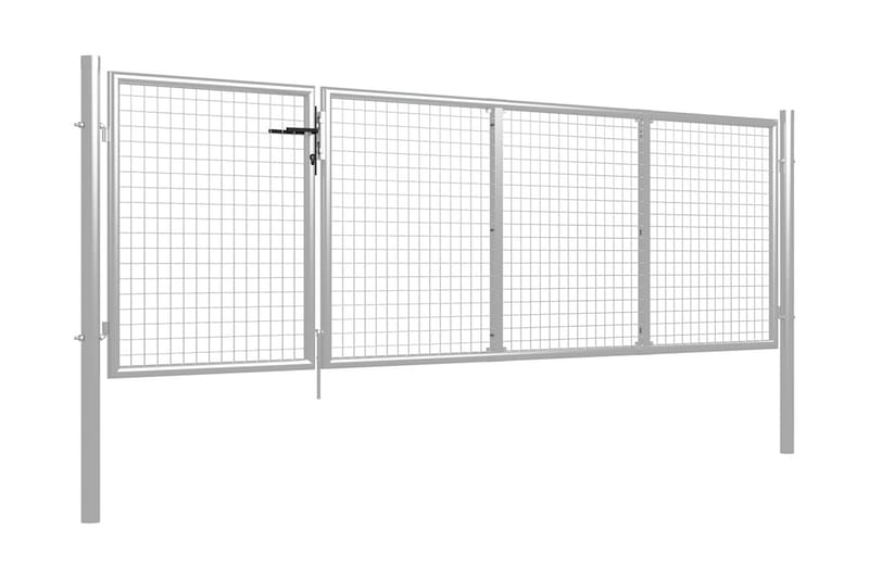 Trädgårdsgrind stål 350x100 cm silver - Silver - Hus & renovering - Insynsskydd & inhägnad - Grind
