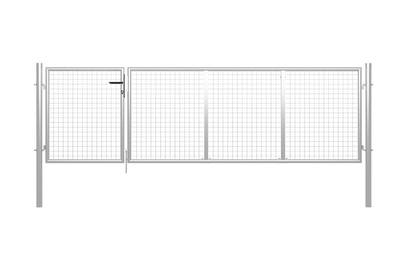 Trädgårdsgrind stål 350x100 cm silver - Silver - Hus & renovering - Insynsskydd & inhägnad - Grind