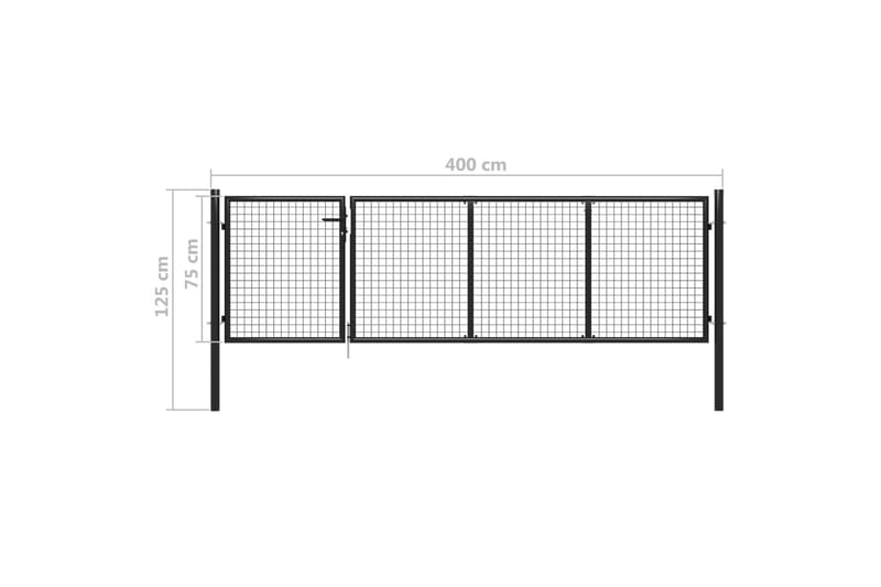 Trädgårdsgrind stål 350x75 cm antracit - Antracit - Hus & renovering - Insynsskydd & inhägnad - Grind