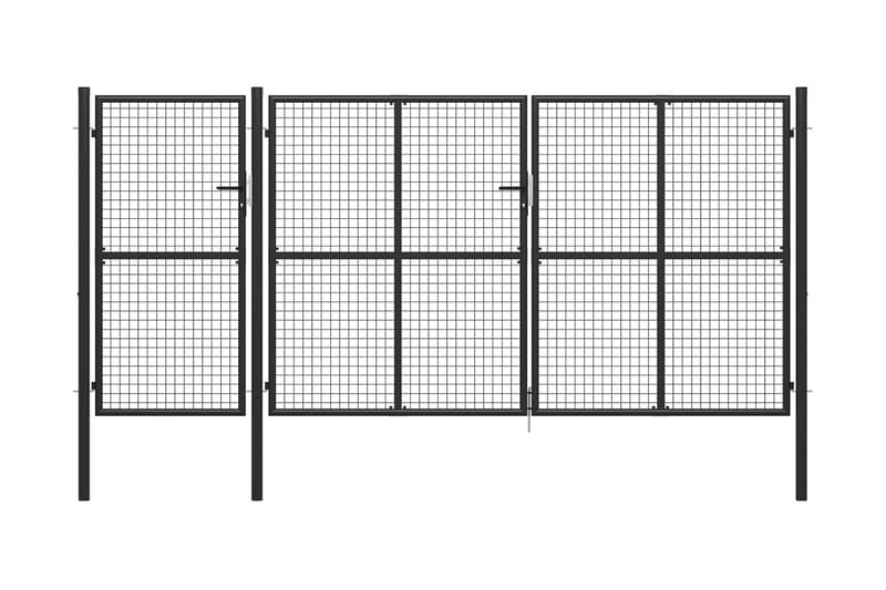 Trädgårdsgrind stål 400x150 cm antracit - Antracit - Hus & renovering - Insynsskydd & inhägnad - Grind