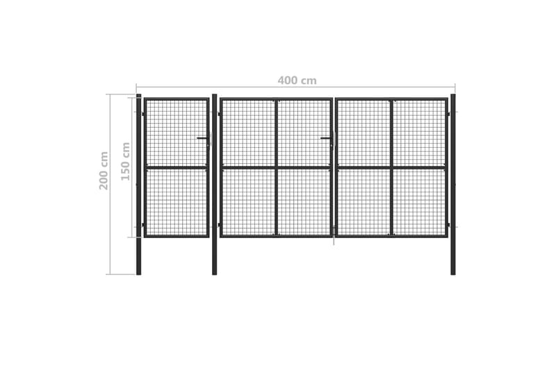 Trädgårdsgrind stål 400x150 cm antracit - Antracit - Hus & renovering - Insynsskydd & inhägnad - Grind