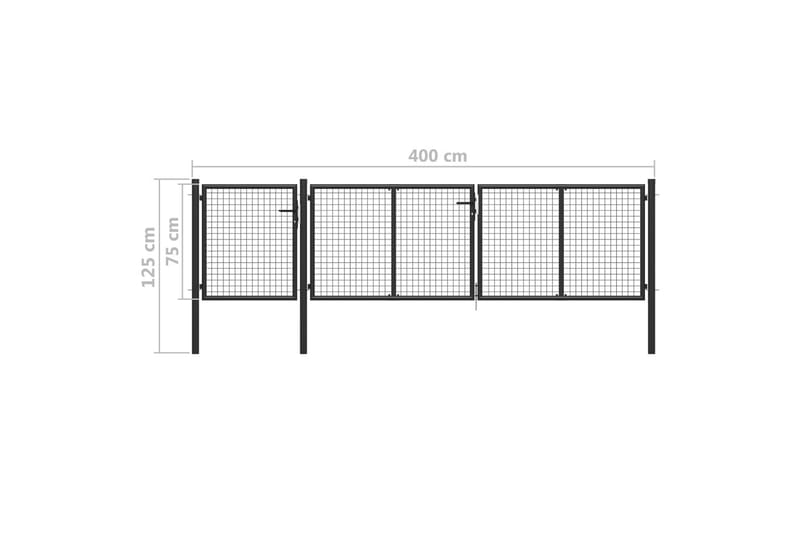 Trädgårdsgrind stål 400x75 cm antracit - Antracit - Hus & renovering - Insynsskydd & inhägnad - Grind