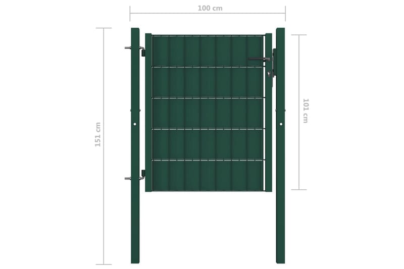 Trädgårdsgrind PVC och stål 100x101 cm grön - Grön - Smidesgrind & järngrind - Grind utomhus