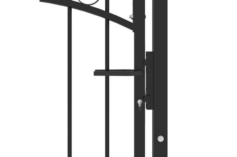 Trädgårdsgrind med spjut stål 100x175 cm svart - Svart - Hus & renovering - Insynsskydd & inhägnad - Grind