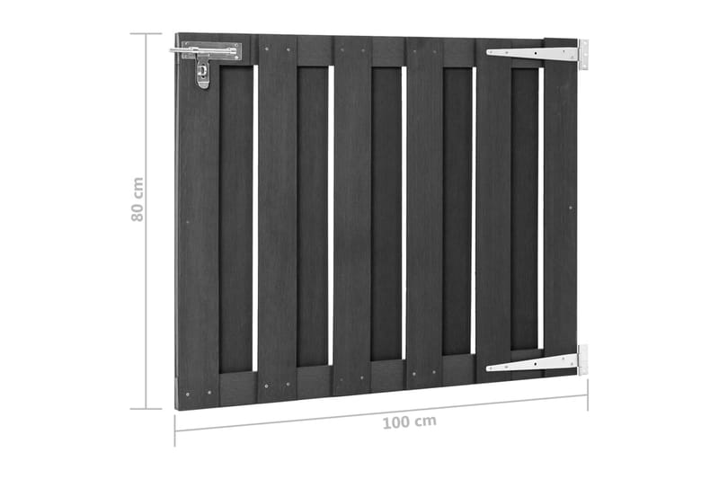 Trädgårdsgrind WPC 100x80 cm grå - Grå - Hus & renovering - Insynsskydd & inhägnad - Grind