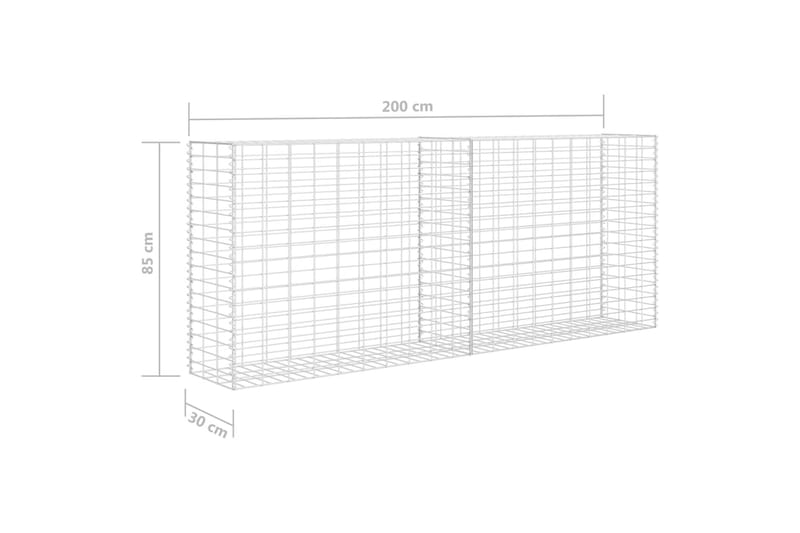 Gabion galvaniserat stål 85x30x200 cm - Silver - Hus & renovering - Insynsskydd & inhägnad - Mur