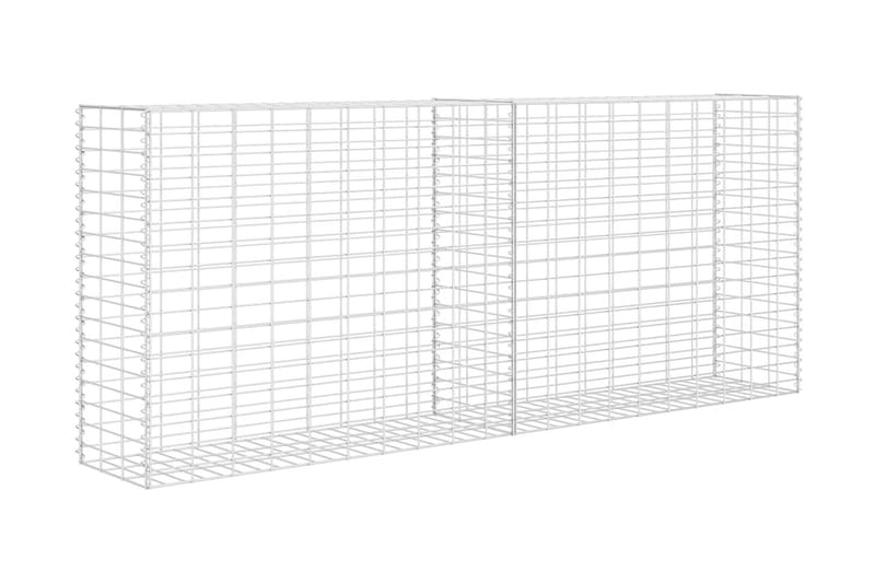 Gabion galvaniserat stål 85x30x200 cm - Silver - Hus & renovering - Insynsskydd & inhägnad - Mur