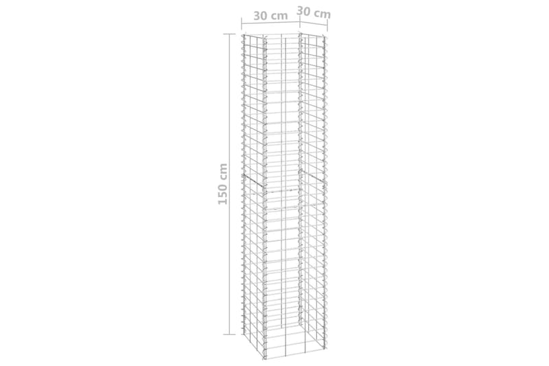 Gabioner 16 st 30x30x50/100/150/200 cm järn - Silver - Gabion