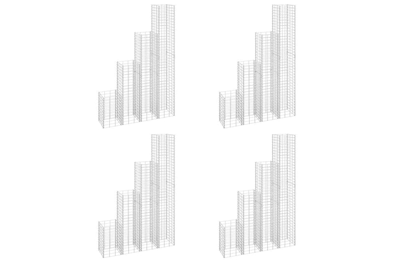 Gabioner 16 st 30x30x50/100/150/200 cm järn - Silver - Hus & renovering - Insynsskydd & inhägnad - Mur
