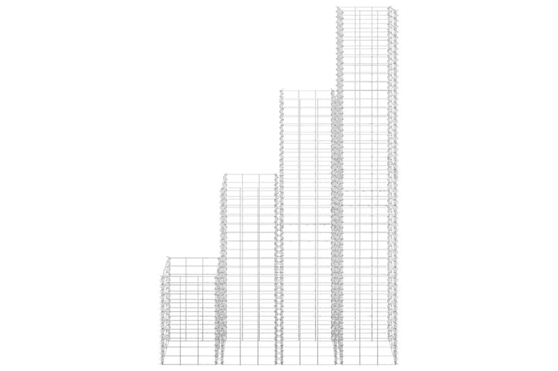 Gabioner 16 st 30x30x50/100/150/200 cm järn - Silver - Hus & renovering - Insynsskydd & inhägnad - Mur