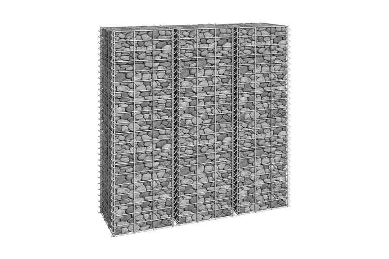 Gabioner 3 st 30x30x100 cm järn - Silver - Gabion