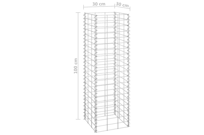 Gabioner 3 st 30x30x100 cm järn - Silver - Hus & renovering - Insynsskydd & inhägnad - Mur