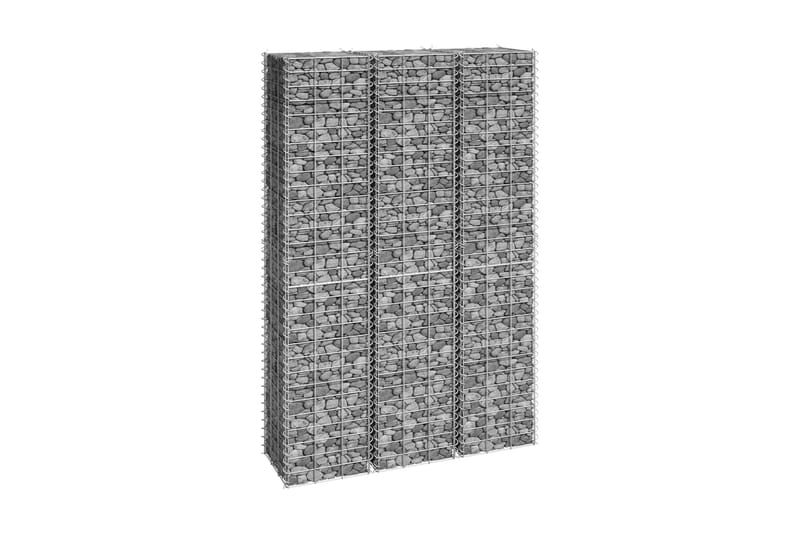 Gabioner 3 st 30x30x150 cm järn - Silver - Hus & renovering - Insynsskydd & inhägnad - Mur
