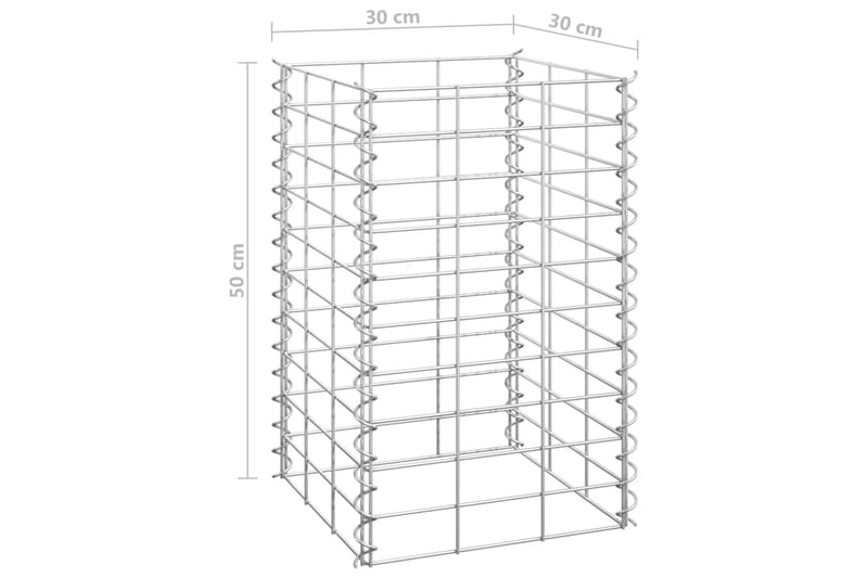 Gabioner 3 st 30x30x50 cm järn - Silver - Gabion